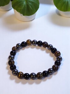 Pulsera de triple protección con piedras preciosas pulidas: hematita, turmalina negra, ojo de tigre y ágata. Joyería para regalo en Amayra Crystals. - Product Image 6
