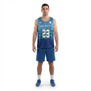 Camiseta Deportiva Personalizada Reversible de Lacrosse, Malla de Poliéster Sublimada, Absorbe la Humedad, Cuello Redondo, Estilo WILDCATS LAX - Product Image 1