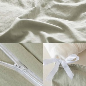 Ensemble de housse de couette simple 100% coton, doux, respirant, durable, avec fermeture à glissière - Product Image 3