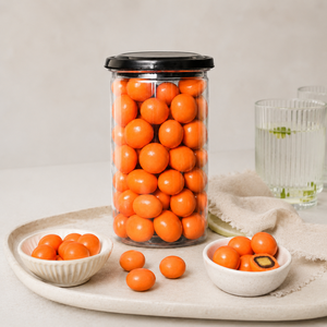 Chewy Dried Mango Chocolate Cover Orange Dragee Balls Packed In Custom Packaging Box For Chocolate Wholesale - Product Image 5