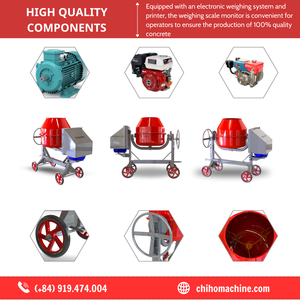Mezclador de hormigón diésel pequeño de alta calidad, equipo de construcción de tambor grueso con componente de motor central - Product Image 3