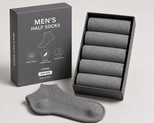 Kvetoo – Demi-chaussettes pour hommes, lot de 5 paires, en coton doux et respirant, décontractées, noires, blanches, grises, marine, taille unique, été - Product Image 5