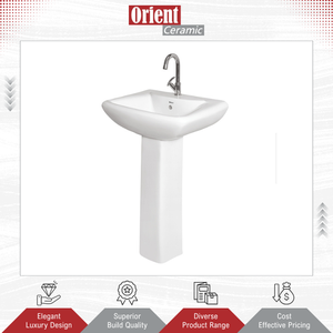 Fournisseur direct d'usine, lavabo sur pied en céramique blanche de qualité supérieure, de qualité supérieure, provenant d'un exportateur indien. - Product Image 2