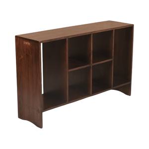 Étagère flottante moderne en bois massif style Pierre Jeanneret, 6 compartiments, durable, pour rangement de livres et dossiers, finition noyer, étagère de présentation - Product Image 3