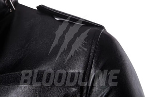 Men's Black PU <b>Leather</b> <b>Jacket</b> Stand Collar Slim Fit Moto Biker Style Zipper Closure <b>Long</b> Length Autumn Wear - Product Image 5