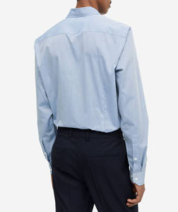 Camisa casual de manga larga para hombre, estilo workwear, corte ajustado, con botones, precio razonable, tela 100% algodón. - Product Image 2