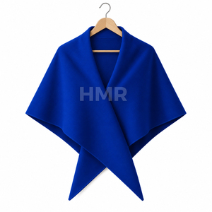 เสื้อคลุมโปโล HMR Sorority Sisterhood สีน้ำเงิน ผลิตจากผ้าผสมขนสัตว์และโพลีเอสเตอร์ คอวี แขนทรงปีกค้างคาว ให้ความอบอุ่นในฤดูหนาว เหมาะสำหรับผู้หญิง ดีไซน์หรูหรา - Product Image 5