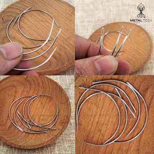 Juego de Agujas Curvas para Tejer Cabello, Agujas de Coser de Acero Inoxidable Tipo C Profesionales en Caja Organizadora - Product Image 6
