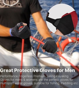 Professional Marine <b>Sailing</b> <b>Gloves</b> with Breathable Lightweight Design Reinforced Wear Resistant Palm Secure Adjustable Wrist - Product Image 2