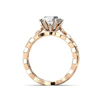 925 plata esterlina único laboratorio creado zafiro blanco solitario anillo de compromiso conjunto de lujo personalizado 18K chapado en oro anillos mujeres
