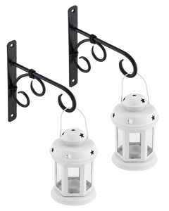 Ensemble de 2 lanternes murales en métal Wall Star Light, porte-bougies suspendus pour bougies chauffe-plat, décoration festive intérieure et extérieure, vente en gros à l'exportation - Product Image 4