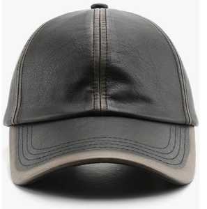 PU Leather Baseball Cap Vintage Washed Dad Hat Unisex Solid Color Low Profile Classic Adjustable Streetwear Cap - Product Image 6