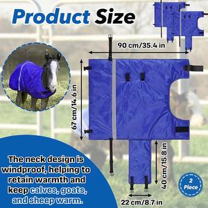 Wholesale Nylon Calf <b>Blanket</b> Thickened Belly Neck Insulation Adjustable Straps Windproof Livestock Coat Goats Sheep Cold Weather - Product Image 2