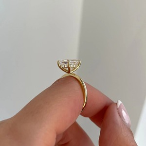 แหวนเพชรทรงมาร์ควิส 3 กะรัต แบบดัตช์ เพชรเลี้ยงในห้องปฏิบัติการ ทองคำขาว 14K ขอบเพชรซ่อน 6 กรงเล็บ แหวนแต่งงาน/หมั้น ทำมือ - Product Image 4