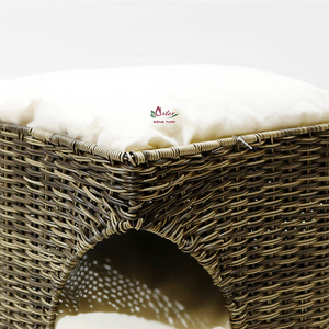 Casa para Mascotas de Plástico Tipo Villa con Cojín Suave para Gatos, Tamaño Pequeño para Interiores, Nido Multifuncional Moderno para Todas las Estaciones - Product Image 5