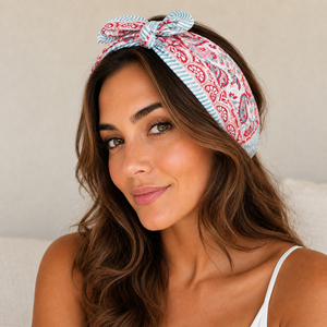 Cotton <b>Square</b> Bandana Floral Pattern Red Blue White Casual Summer Breathable Lightweight <b>Scarf</b> Multifunctional Wrap - Product Image 1