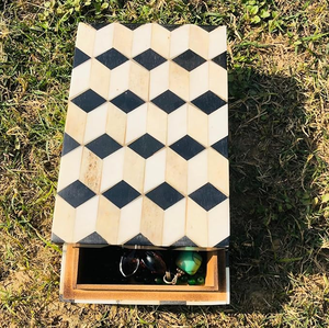 Moderna Caja de Joyería Decorativa de Madera con Incrustaciones de Hueso y Diseño de Hojas de Resina Talladas para Muebles de Sala de Estar y Dormitorio o Regalos - Product Image 2