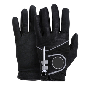 Sheepskin Genuine Cabretta Leather Professional Golf Gloves for Men <b>Black</b> Spandex Gloves Palm Thickening Gift Golfer - Product Image 4