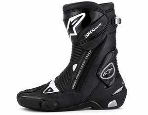 Bottes de moto SMX-Plus pour homme, en cuir véritable noir, fermeture éclair, résistantes à l'abrasion, toutes saisons - Product Image 3