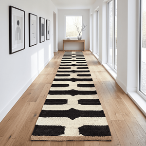 80 × 300 cm Tribal Diamond Handwoven Jute <b>Floor</b> <b>Runner</b> for Hallway Foyer Contemporary Nordic & Designer Interiors - Product Image 3
