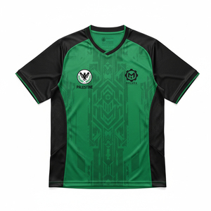 Maillot de football personnalisé Palestine, design gratuit, impression par sublimation, couleurs du drapeau palestinien, kit de football - Product Image 1