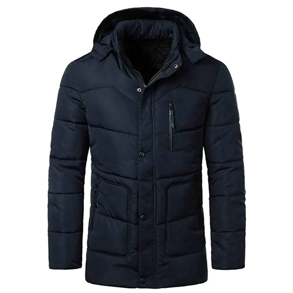 New Arrivals OEM Customization Men Autumn Winter Jacket Casual Coats Cotton Padded Male Solid Color Outerwear Coat