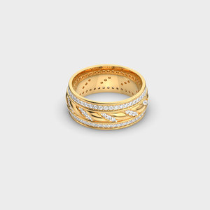 แหวนทองคำขาวประดับเพชรลายเรขาคณิตหรูหราสำหรับงานแต่งงานแบบยูนิเซ็กซ์ - Product Image 3