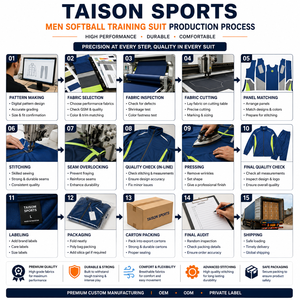 ชุดฝึกซ้อมซอฟต์บอล TAISON SPORTS สำหรับทุกเพศ ผ้าโพลีเอสเตอร์อินเตอร์ล็อคคุณภาพพรีเมียม 300 GSM ดีไซน์สีเขียวอมน้ำเงินและสีแดง พร้อมบริการสกรีนลายแบบกำหนดเอง - Product Image 4