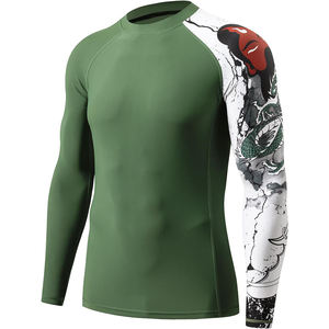 Vêtements de sport flexibles pour MMA et boxe, rashguards personnalisés avec logo imprimé, nouveau style, col rond, rashguards pour hommes - Product Image 3