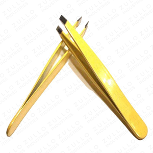 Pince à épiler en acier inoxydable à pointe inclinée pour sourcils, personnalisable avec logo, outils de beauté professionnels pour le soin des sourcils, OEM - Product Image 2