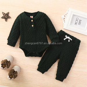 Conjunto de Ropa para Bebé Recién Nacido, Traje de Dos Piezas de Color Sólido con Pantalones de Manga Larga, Ropa de Otoño para Niños - Product Image 4