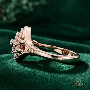 Luxury Sparkly Round Cut Diamond Cluster <b>Ring</b> Lab Grown With 18K Solid Gold Fine Promise Jewelry Gift <b>For</b> <b>Girlfriends</b> - Product Image 4