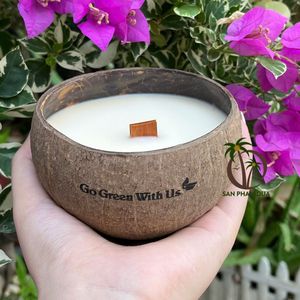 Bougie en noix de coco artisanale fabriquée au Vietnam, écologique, pour la décoration de la maison et de mariage, sans danger pour l'environnement, vente chaude - Product Image 4