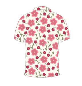 เสื้อโปโลพิมพ์ลายดอกไม้สีชมพูสำหรับผู้ชายแขนสั้นลำลองแฟชั่นฤดูร้อนเสื้อยืดกอล์ฟ - Product Image 2
