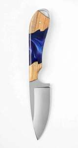 Outil utilitaire robuste en acier au carbone poli satiné, fabriqué à la main, avec manche hybride en bois et résine. - Product Image 2