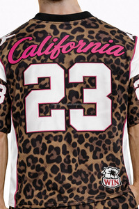 Ventes chaudes, maillots de football américain personnalisés en polyester, taille plus, unisexe, confortables, de haute qualité, chemises rétro à manches courtes - Product Image 3