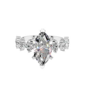 Wholesale S925 Sterling <b>Silver</b> Marquise Cut Moissanite Diamond Bridal Fine Jewelry Set Rhodium Plated Party Wedding <b>Rings</b> - Product Image 5