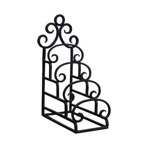 Wrought Iron Metal Plate Rack Black Finished Perfect For Kitchenware <b>Tabletop</b> Standing Multifunction Plate <b>Storage</b> Holder - Product Image 5