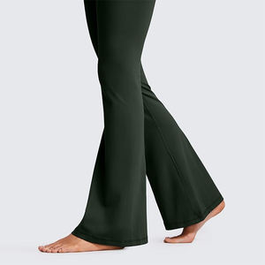 Leggings évasés doux et extensibles en tissu, collants de sport taille haute, couleur unie, sans couture, effet push-up, pour yoga et sport, antibactériens, respirants, service OEM - Product Image 4