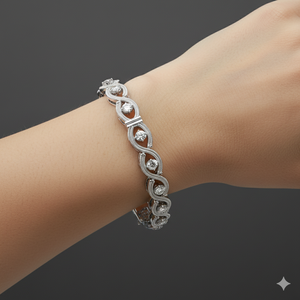 Pulsera de Lujo de Plata de Ley 925 con Diamantes Cultivados en Laboratorio, Acabado en Oro Elegante, Joyería Fina al por Mayor, Fabricante OEM de la India - Product Image 6