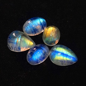 Certifié IGI de haute qualité Full Flashy Blue Fire MX Shape Cabochon de pierre de lune en vrac pour collier Utilisation de pierres précieuses naturelles - Product Image 1