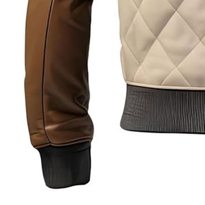 Fashionable Trend High Street Solid Color <b>Men's</b> <b>Leather</b> <b>Jacket</b> Casual Waterproof Breathable Winter Customizable Logo Designer - Product Image 3