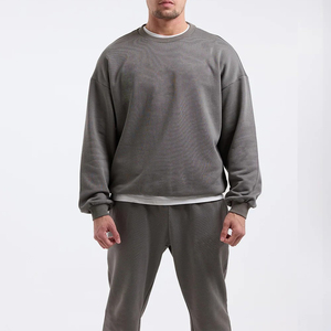 Sweat-shirts d'hiver surdimensionnés pour hommes, dernier design, prix bas, vente en gros, logo personnalisé, avec revers et ourlet côtelés - Product Image 1