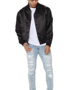 Oem Satin Varsity <b>Jacket</b> 100% Polyester Satin <b>Baseball</b> <b>Jacket</b> <b>Men</b> Spring Letterman <b>Baseball</b> Varsity <b>Jacket</b> - Product Image 5