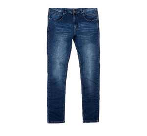 Jean slim déchiré vintage de créateur pour homme, bleu, coupe droite, denim vieilli, qualité OEM supérieure 2026 - Product Image 1