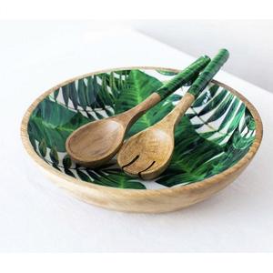 Juego de Ensaladera de Madera a Precio Accesible con Adhesivo Esmaltado, Tazón para Ensalada, Vajilla para el Hogar, Hotel, Restaurante, Cuchara para Ensalada - Product Image 1