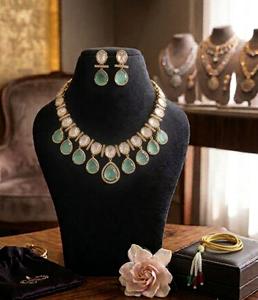Western Brass Micro Insert <b>Silver</b> Plated Choker <b>Necklace</b> Earring <b>Set</b> Women Engagement Wedding Party Trendy Daily Wear - Product Image 5