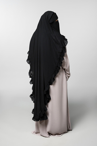 Chất Lượng Cao Cấp Hai Lớp Flap <span class=keywords><strong>Niqab</strong></span> Với Dài Ruffle Trở Lại Bán Buôn <span class=keywords><strong>Hijab</strong></span> Niqaab Nhà Sản Xuất Và Nhà Cung Cấp Thấp Moq - Product Image 2