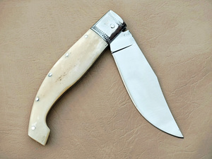 Couteau de chasse et de camping de haute qualité en acier Damas, lame à pointe tombante avec manche en résine, pour usage extérieur et DIY EDC - Product Image 5