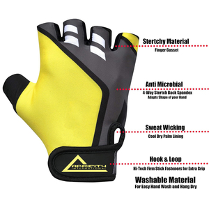 Gants de musculation en néoprène légers les plus vendus, demi-doigts, à lacets, unisexe, logo personnalisé - Product Image 6